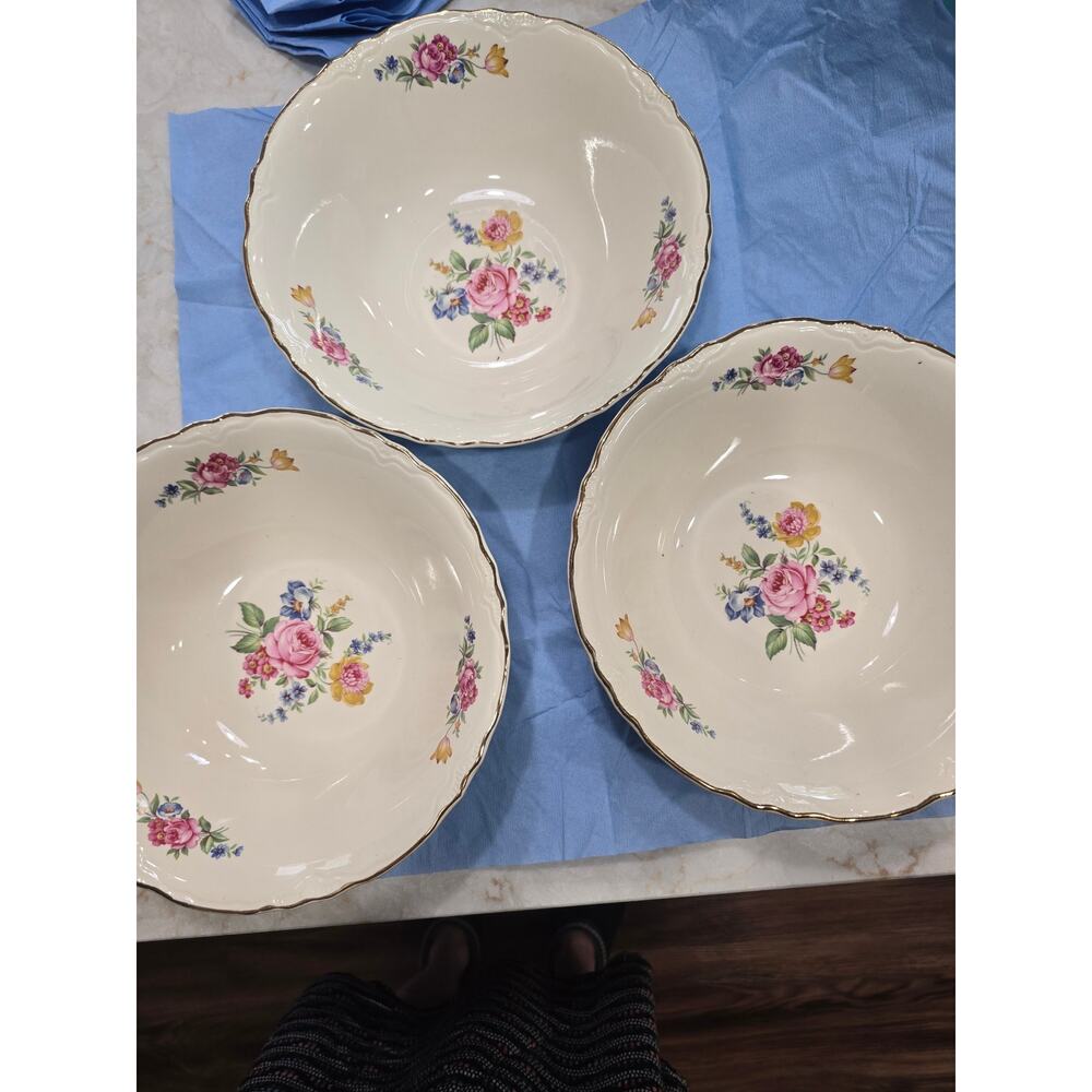 Serving Bowls Flowers Holiday Home Decor Set Of 3.